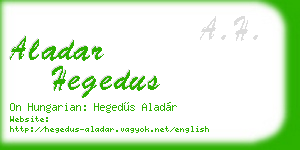 aladar hegedus business card